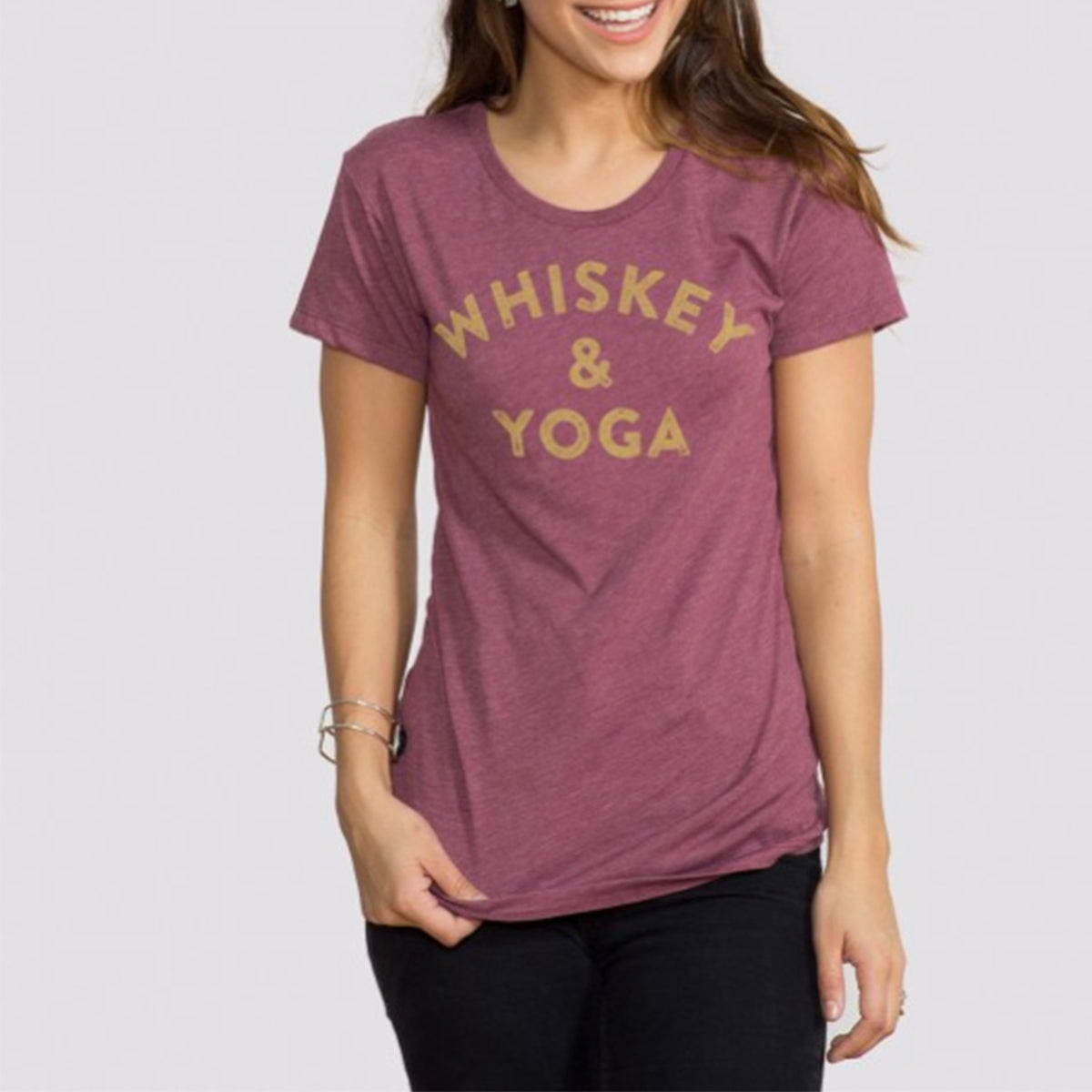 Whiskey and yoga shirt sale