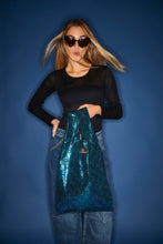 Kylie Aqua Sequin Babe Bag