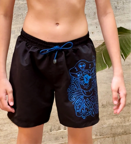 Octopus Pirate Swim Shorts in Blue by Liam is (13)
