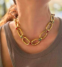 Gold-tone Rectangular Link Chain Necklace by The Sisters