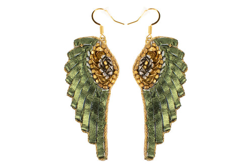 Anita Earrings Metallic Kaki