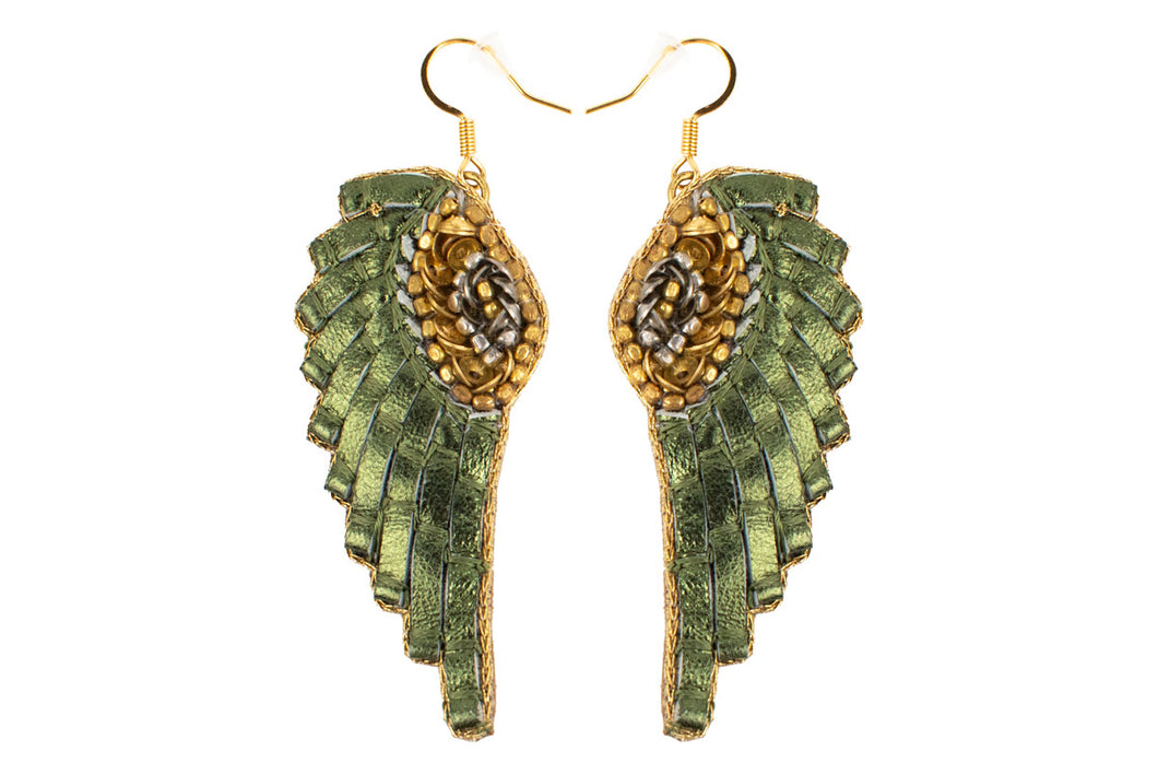 Anita Earrings Metallic Kaki