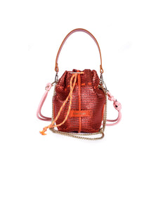 Bibi Leather Bag in Fire Red