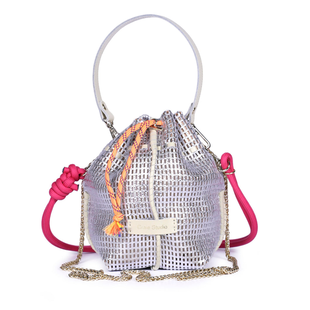 Bibi Leather Bag in Silver