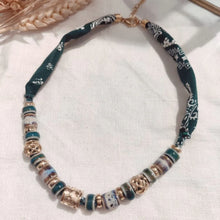 Bandana Green & Gold Necklace by The Sisters