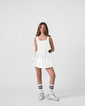Isla V waist plissé dress with built-in shorts by Vert