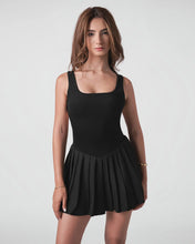 Isla V waist plissé dress with built-in shorts by Vert