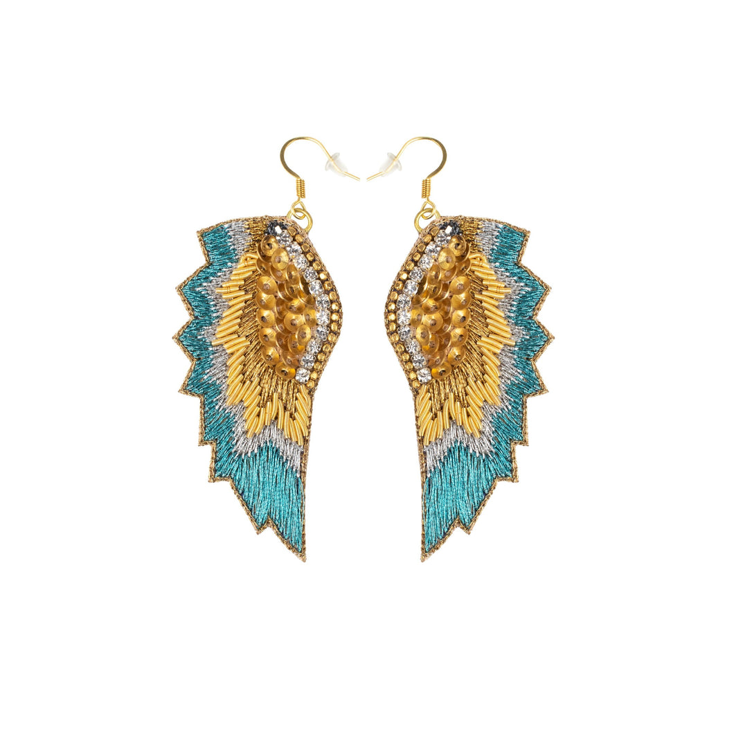 Magda Earrings Metallic Aquamarine