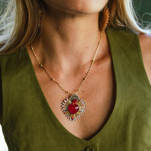 Rosalia Sacred Heart Necklace