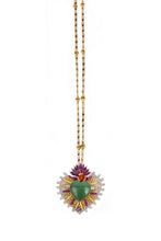 Rosana Sacred Heart Long Necklace in Black