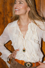 Rosana Sacred Heart Long Necklace in Black
