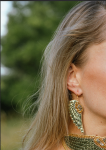 Anita Earrings Metallic Kaki