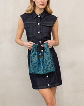 Kylie Aqua Sequin Pixie Bag