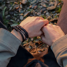Dark Brown Leather Bracelet Set