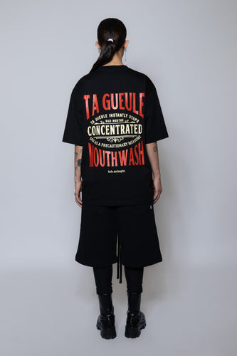 Mouthwash Tee in Black by Ta Gueule