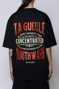 Mouthwash Tee in Black by Ta Gueule