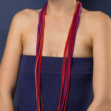 Pleated Necklace Red/Purple