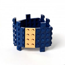 Lego flat bracelet with gold plated brick