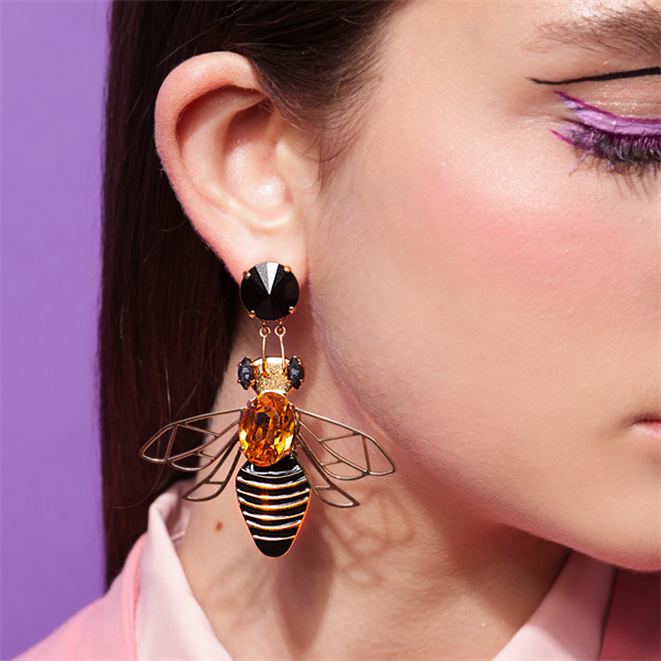 Bee Long Earrings by Elsa O