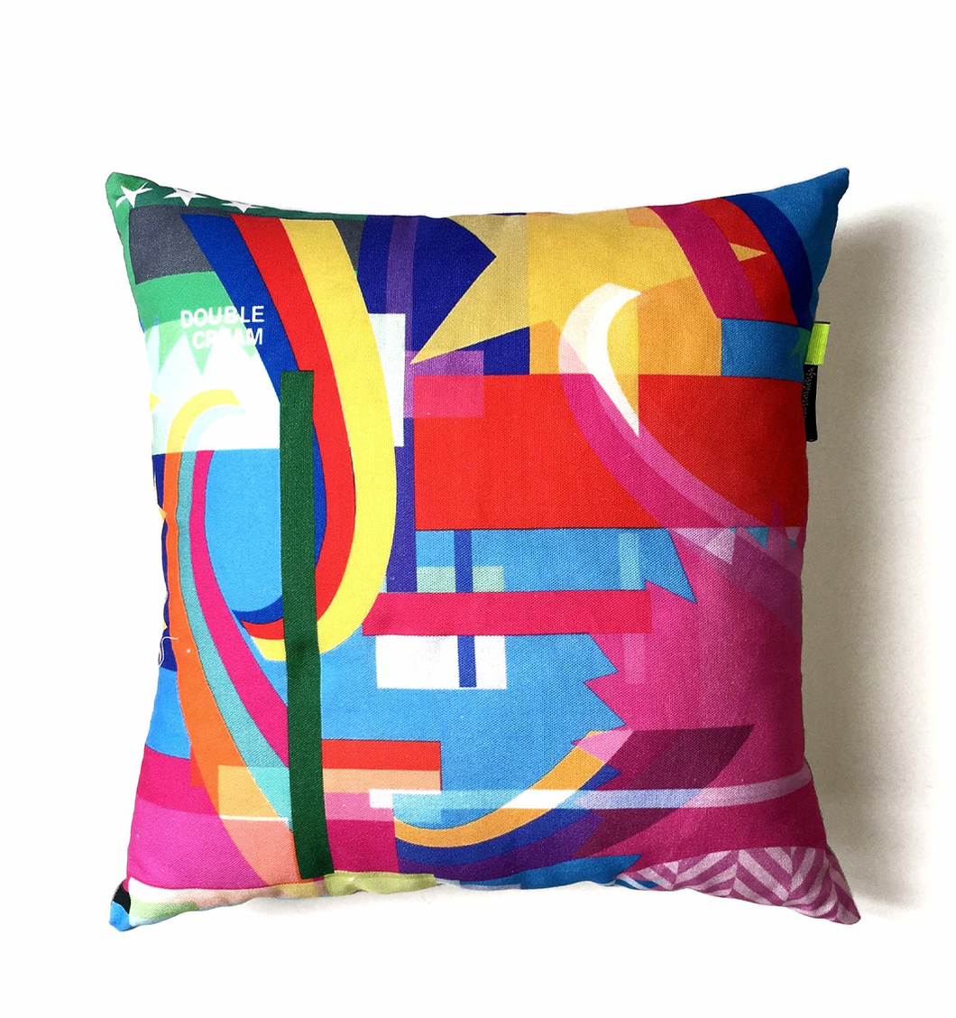 Party Pop Cotton Pillow by Rana Salam