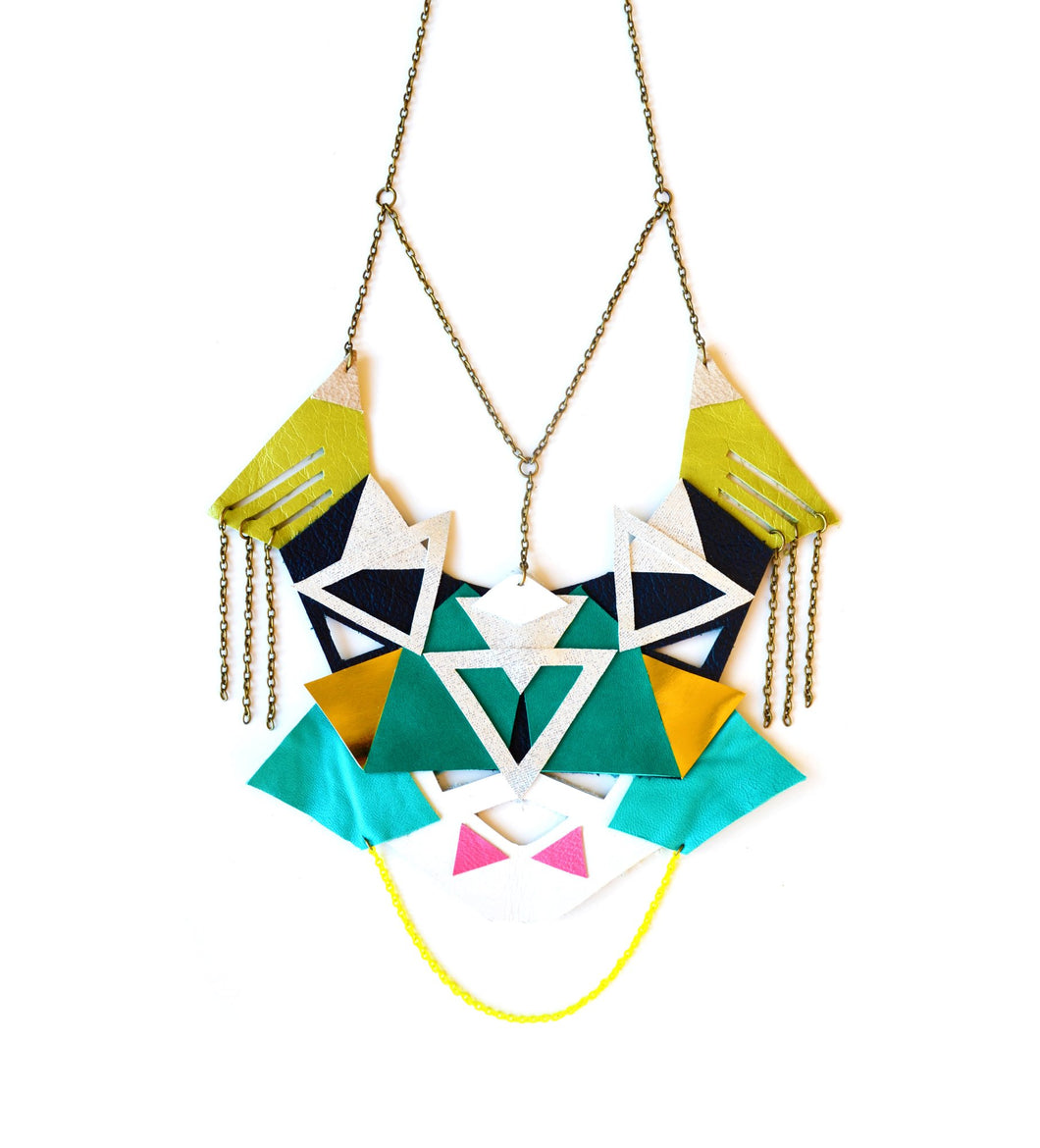 Tribal leather necklace