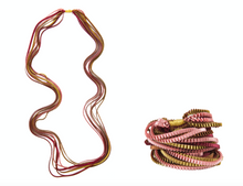 Pleated Necklace Pink/ Gold