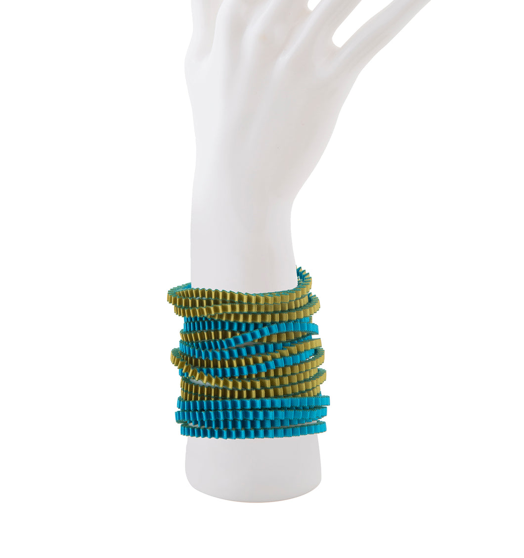 Eos Pleated Bracelet Blue / Gold