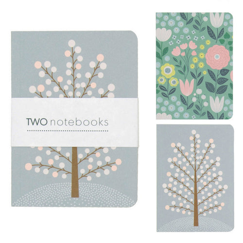 Set of 2 notebooks Tree/Garden