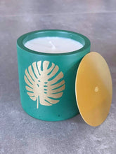 Green Colored Concrete and Brass Soy Wax Scented Candle by Il Était Une Fois