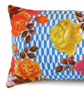Damascene Flowers Collection Velvet Pillow by Rana Salam