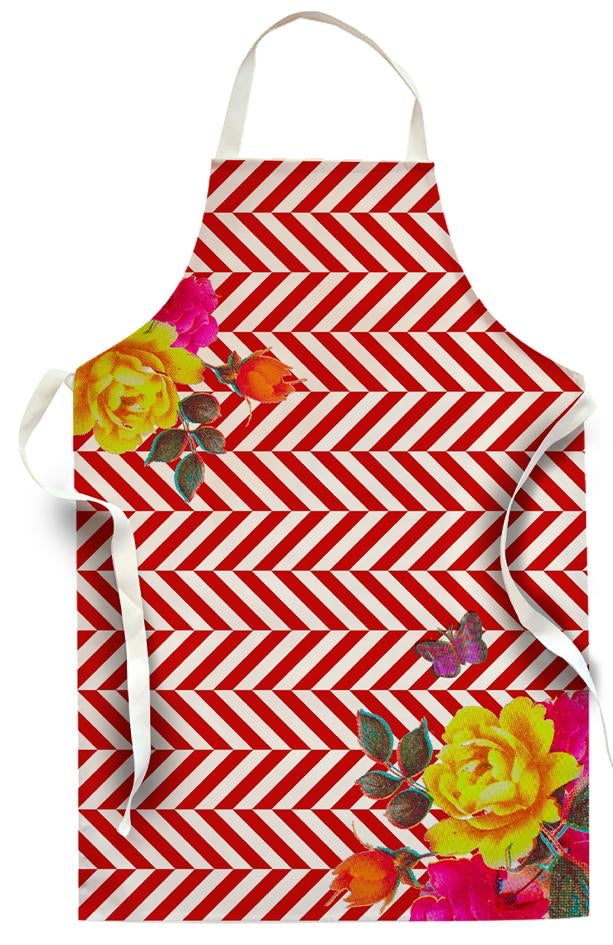Red Flower Apron by Rana Salam