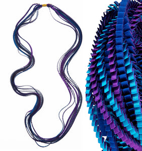 Pleated Necklace Blue/Purple
