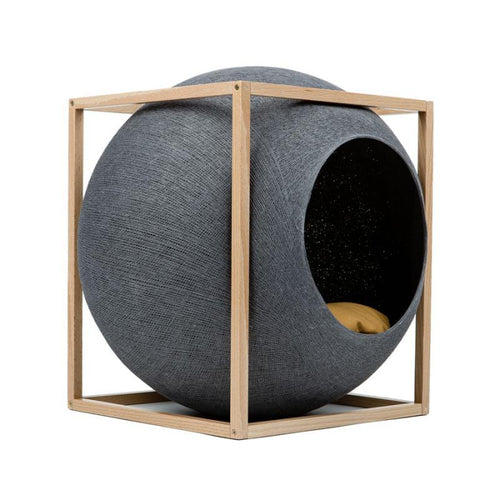 The Cube In Wood Dark Grey