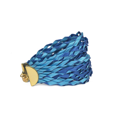 ZigZag Pleated Bracelet Blue